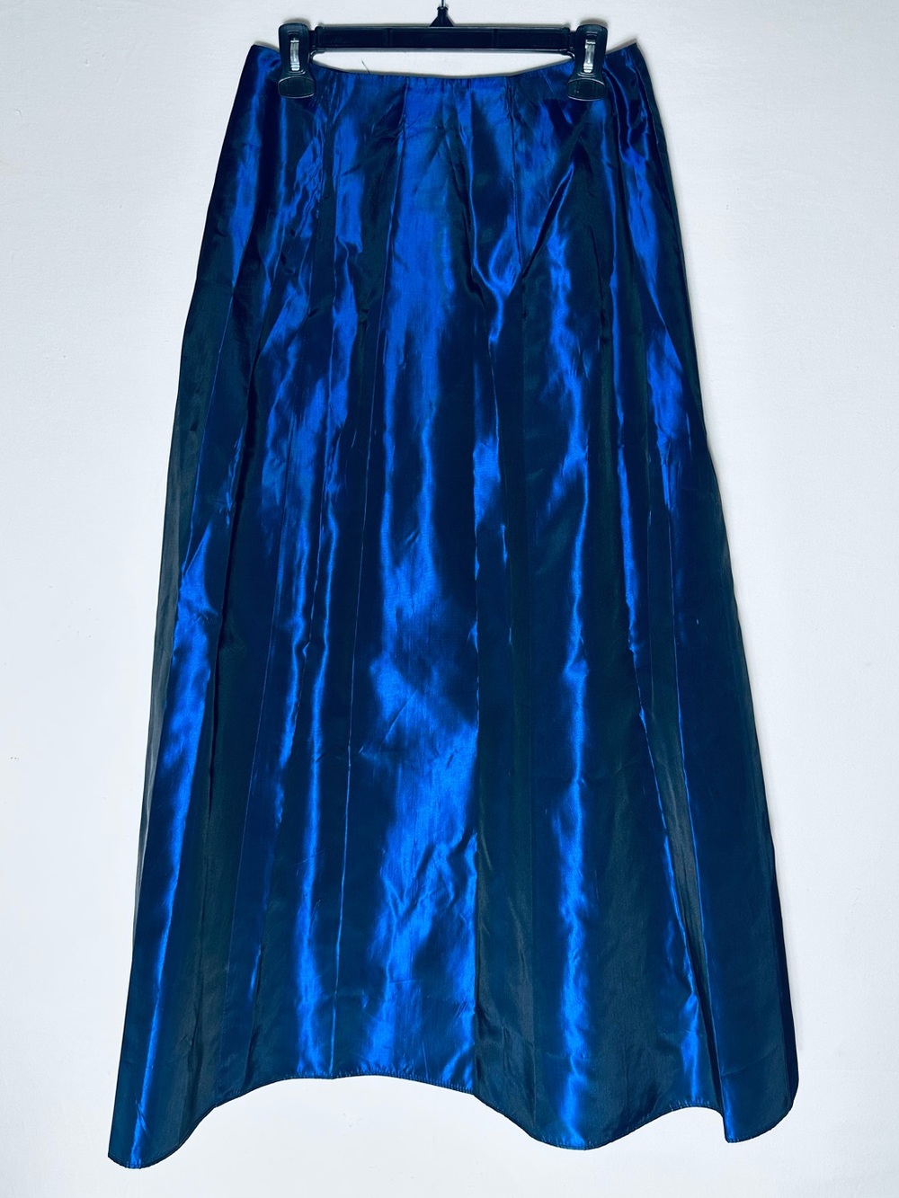 Vintage 90s Jessica Shiny Blue Taffeta Maxi Skirt Shimmer Formal 10 Whimsigoth